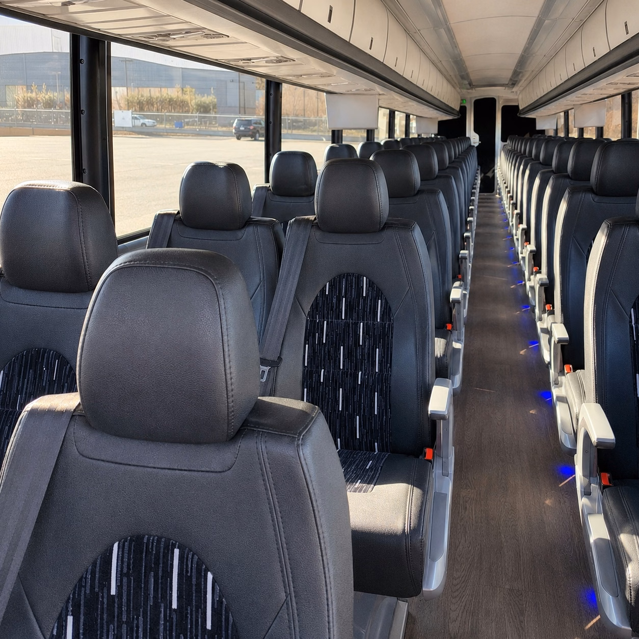 56 passenger charter bus interior
